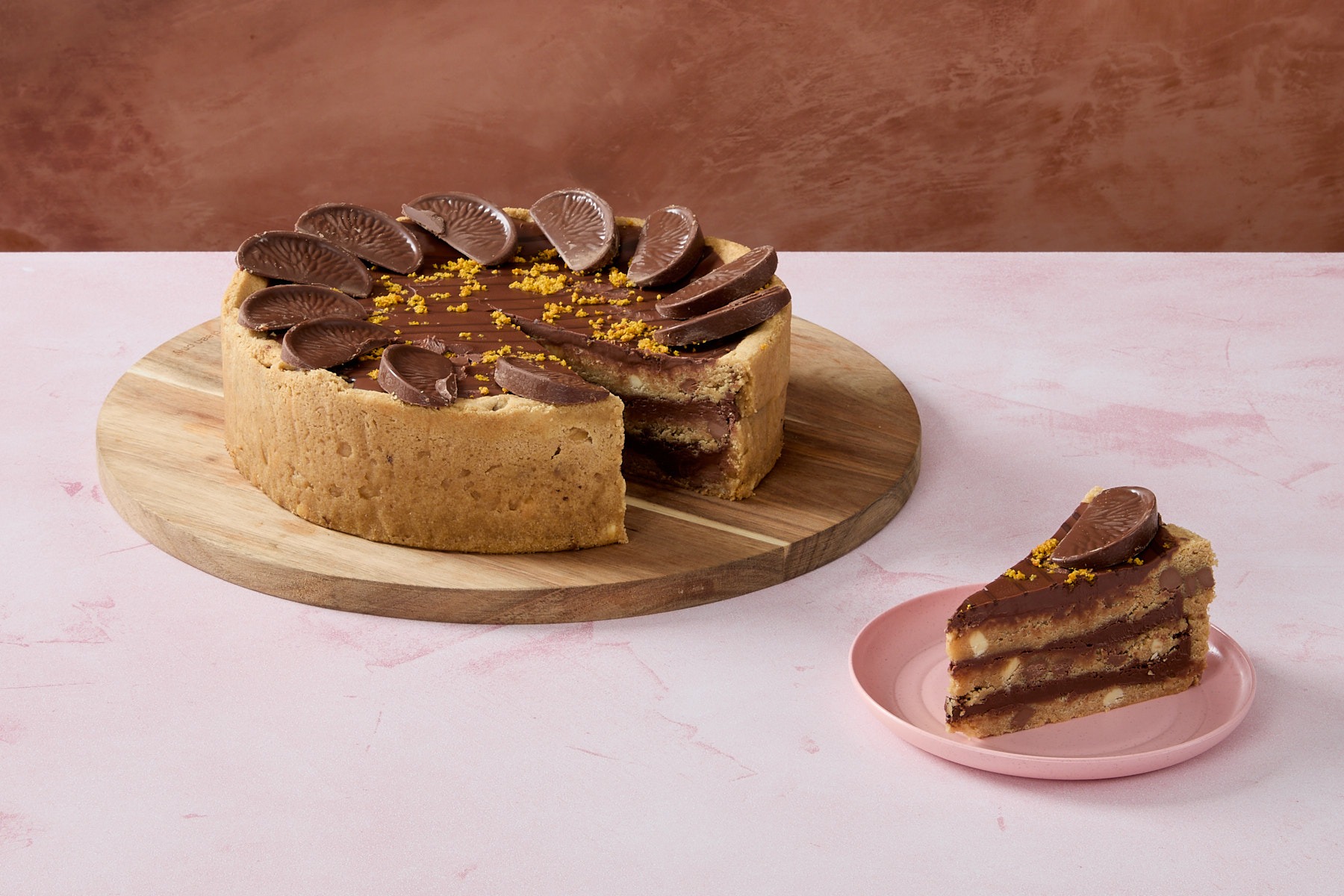 Terrys Cookie Pie Sliced chocolate orange cookie pie